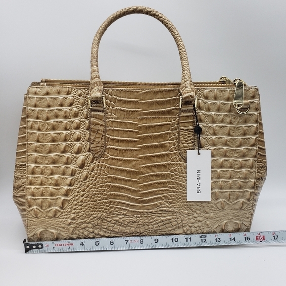 451- BRAHMIN BLAKE SATCHEL HANDBAG GENUINE LEATHER NWT - Picture 14 of 15